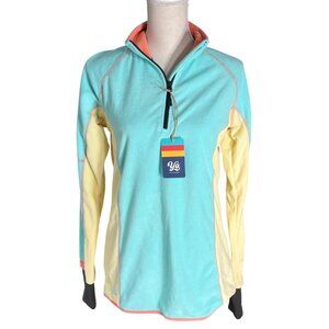 NWT YoColorado women's Velocity Earth Quarter-Zip Fleece Jacket L large blue top